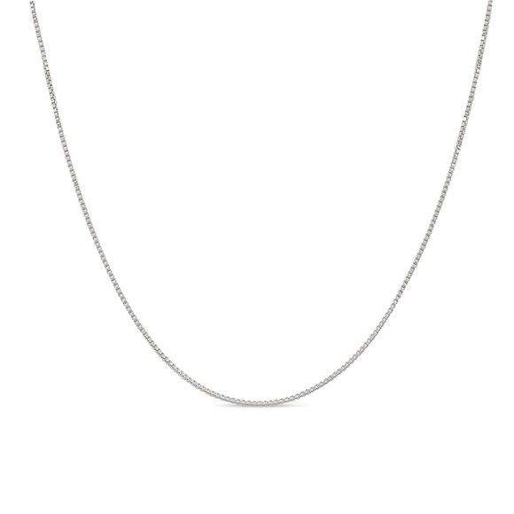 1mm Italy Sterling Silver Box Chain Necklace - Picture 1 of 9